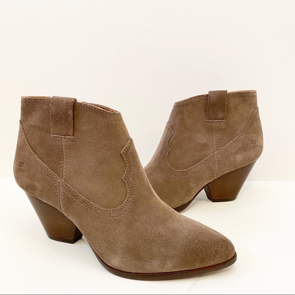 Frye Taupe Suede Ankle Booties